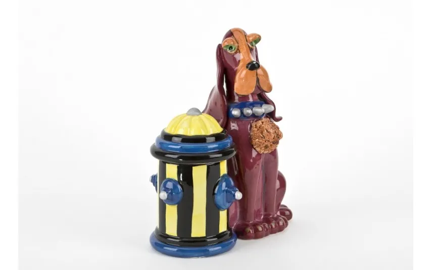 Witek Home Pojemnik ceramiczny Pies czerwony przy hydrancie Online