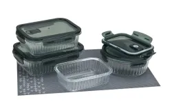 Dajar Pojemnik szklany 400 ml na żywność okrągły Rillet AMBITION Outlet