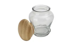 Chomik Pojemnik szklany 160 ml z drewnianą zatyczką Sale