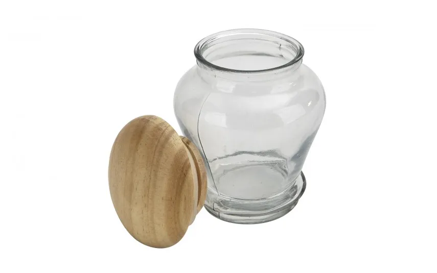 Chomik Pojemnik szklany 160 ml z drewnianą zatyczką Sale