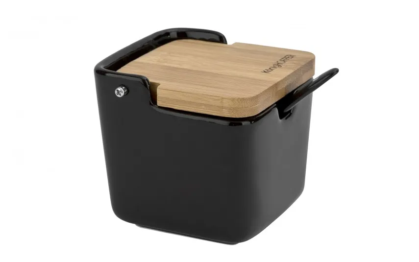 KingHoff Pojemnik z łyżeczką 270 ml czarny Outlet
