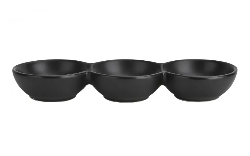 MPLCo Porcelanowa Miseczka 3-częściowa do Dipów i Sosów Czarna Discount