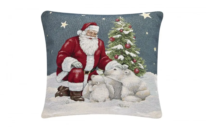 Artica Poszewka dekoracyjna 45x45 cm Mikołaj z niedźwiadkiem Sale