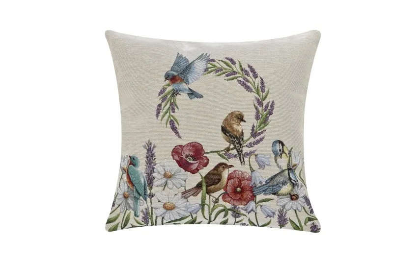 Artica Poszewka dekoracyjna 45x45 cm Ptaki i Kwiaty Discount