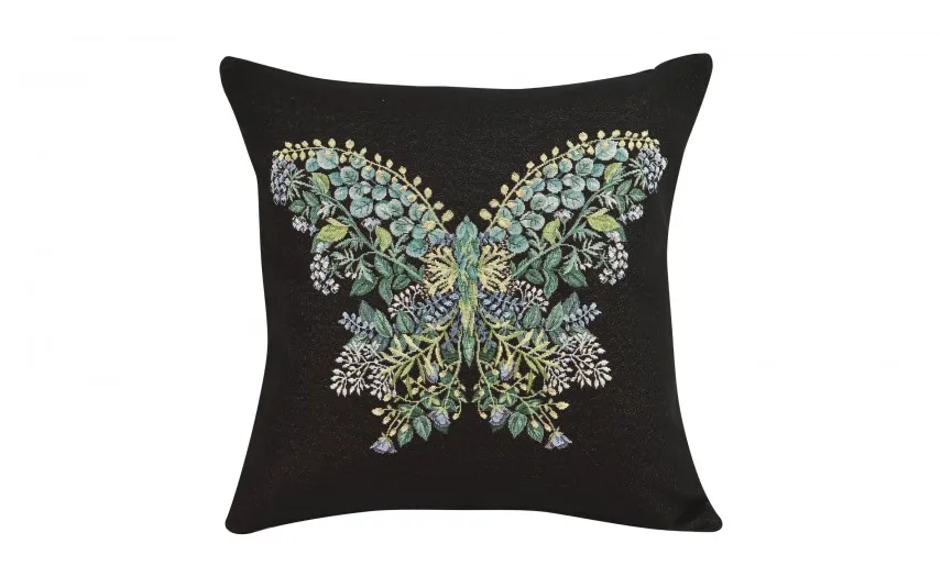 Artica Poszewka dekoracyjna 45x45 cm Motyl na czarnym tle Discount