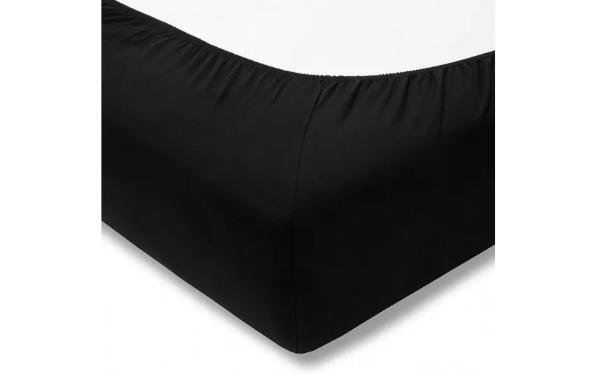 Estella Prześcieradło z gumką jersey 100x200 cm SCHWARZ feinjersey New