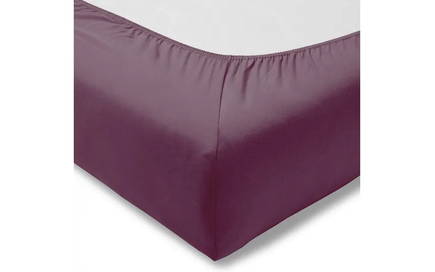 Estella Prześcieradło z gumką welur 200x200 cm AUBERGINE Outlet