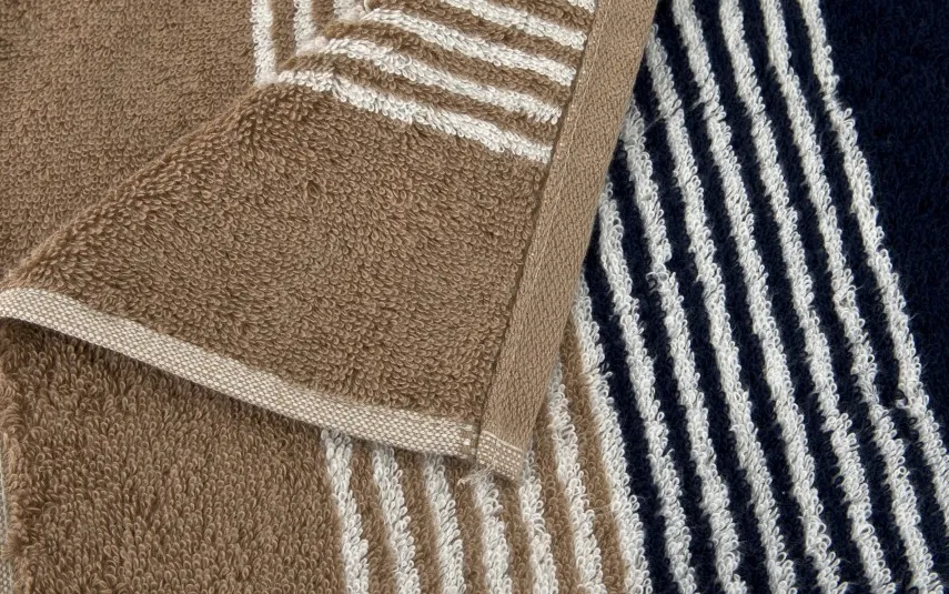 Cawo Frottier Ręcznik bawełniany 50x100 cm Coast Repeat 6214 Navy Natur 31 Online