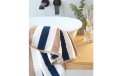 Cawo Frottier Ręcznik bawełniany 50x100 cm Coast Repeat 6214 Navy Natur 31 Online
