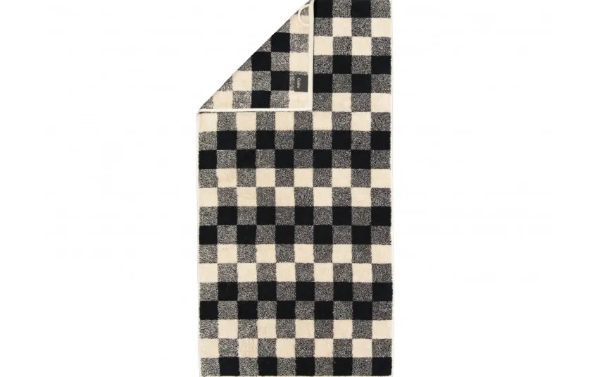 Cawo Frottier Ręcznik bawełniany 50x100 cm Natural Karo 6217-39 czarny New