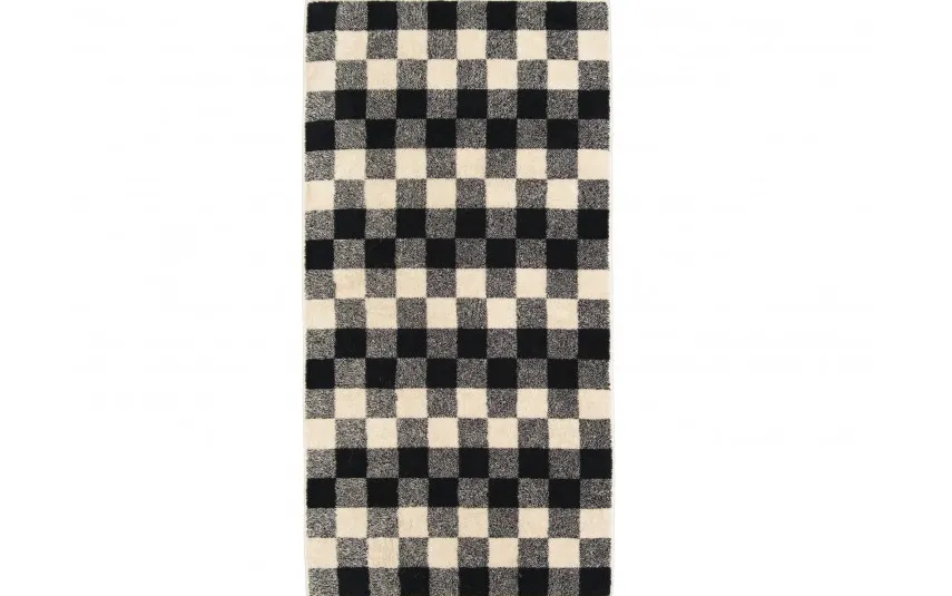 Cawo Frottier Ręcznik bawełniany 80x150 cm Natural Karo 6217-39 czarny Sale