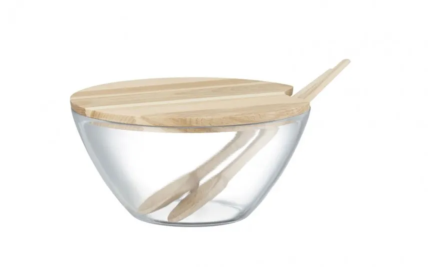 Ambition Salaterka 23 cm Natural z pokrywą i sztućcami Best