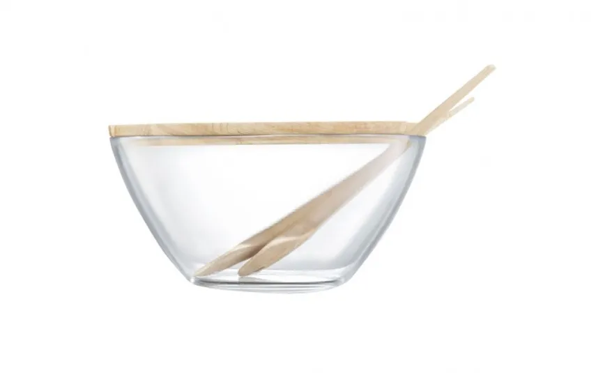 Ambition Salaterka 23 cm Natural z pokrywą i sztućcami Best