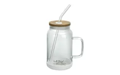 Vialli Design Słoik ze słomką 600 ml Fuori biały Clearance