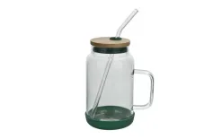 Vialli Design Słoik ze słomką 600 ml Fuori zielony Discount