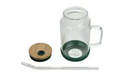Vialli Design Słoik ze słomką 600 ml Fuori zielony Discount