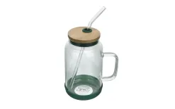 Vialli Design Słoik ze słomką 600 ml Fuori zielony Discount