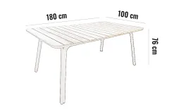 Zumm Stół ogrodowy SIMI 180cm eukaliptus Outlet