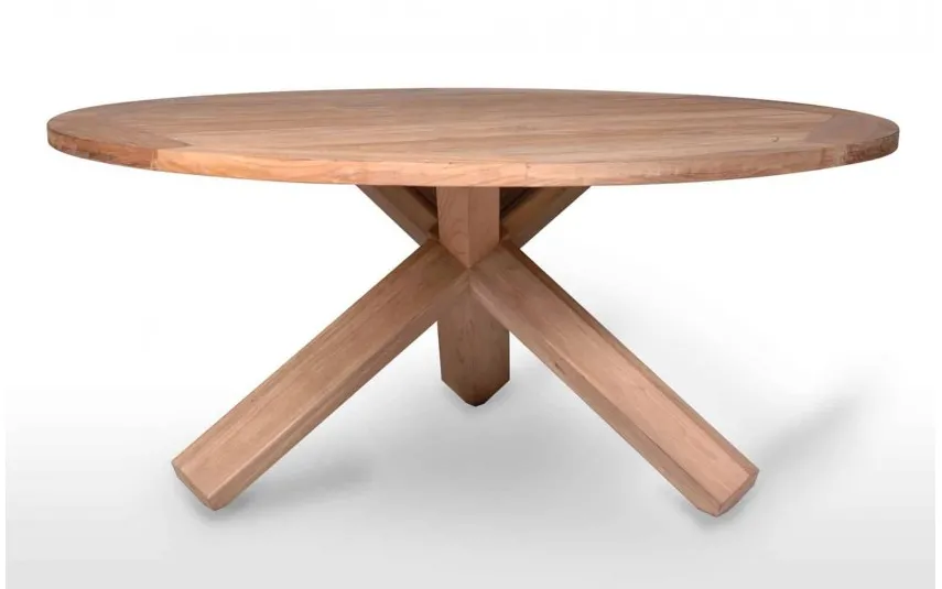 Vimine Stół ogrodowy teak BORDEAUX ⌀170cm Clearance