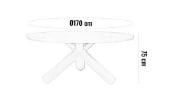 Vimine Stół ogrodowy teak BORDEAUX ⌀170cm Clearance