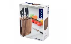 Orion Stojak na noże z przegródkami drewniany Discount