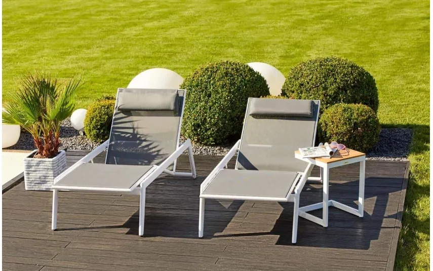 Zumm Stolik ogrodowy GRENADA teak szary Discount