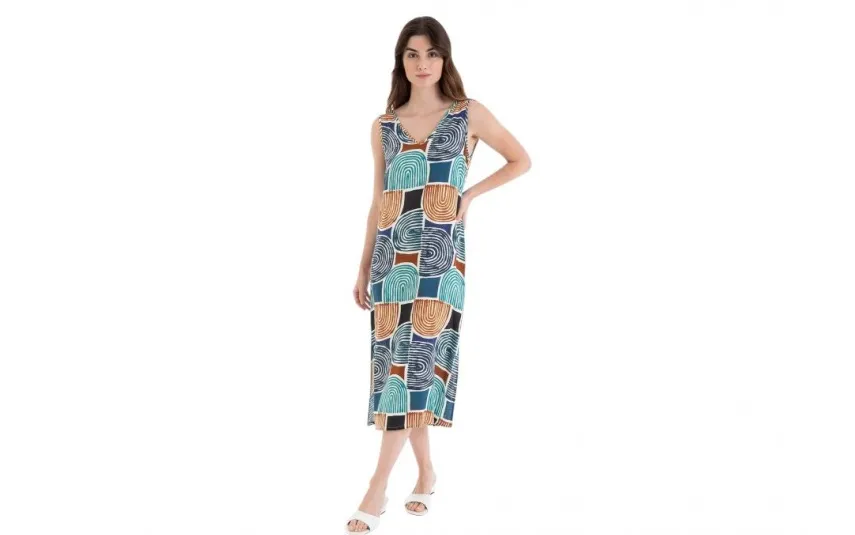 Massana Homewear Sukienka plażowa midi rozm. S Bluish L257426 bez rękawów Online