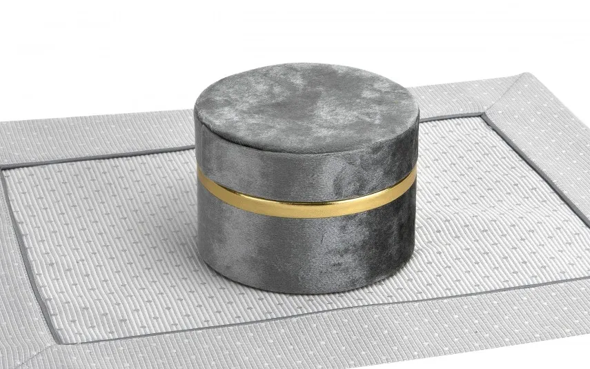 Art-Pol Szkatułka na biżuterię śr. 13 x 9cm szara Clearance