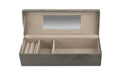 Art-Pol Szkatułka na biżuterię z lusterkiem 28x10x8cm szara Outlet