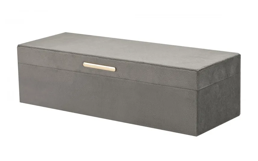 Art-Pol Szkatułka na biżuterię z lusterkiem 28x10x8cm szara Outlet