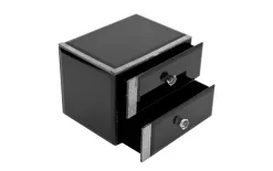 Art-Pol Szkatułka z szufladkami 16x13x12cm czarna Outlet