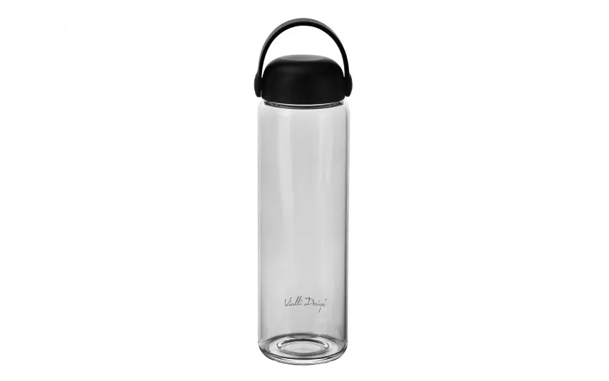 Vialli Design Szklana butelka na wodę 540 ml Fuori czarna Sale