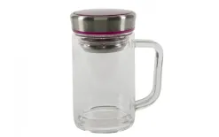 Witek Home Szklany kubek 360ml z nakrętką Best