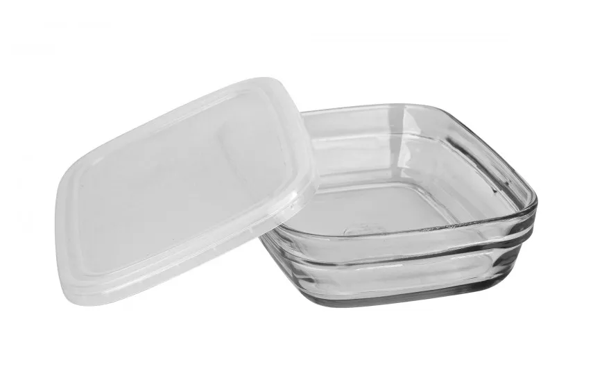 Fackelmann Szklany pojemnik na żywność 800 ml Freshbox Biały Fashion