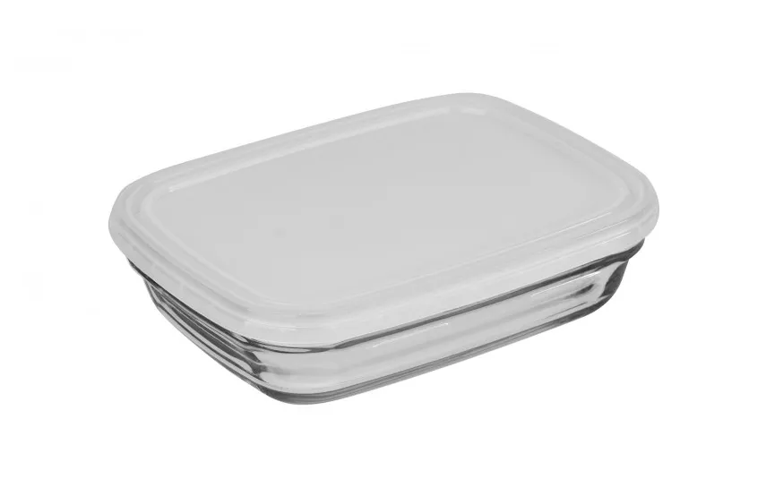 Fackelmann Szklany pojemnik na żywność 800 ml Freshbox Biały Fashion