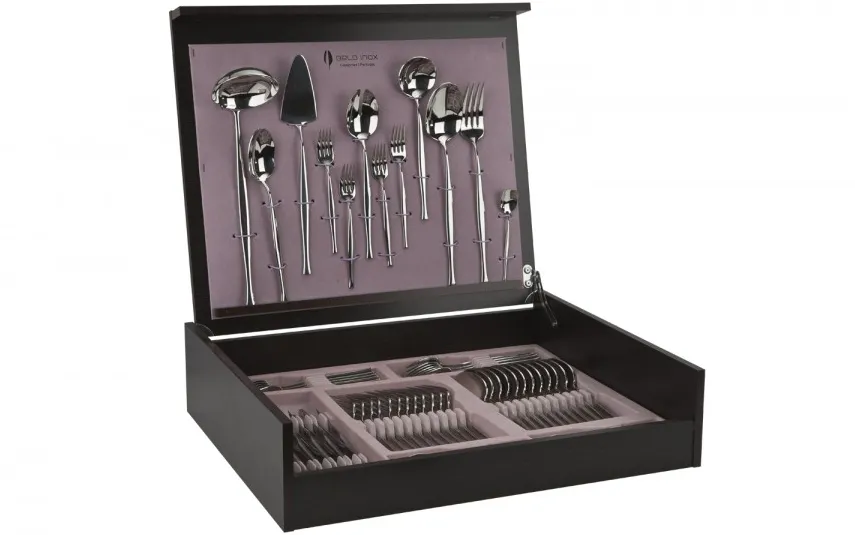 Belo Inox Sztućce Luna 12/72 w kasecie drewnianej Sale