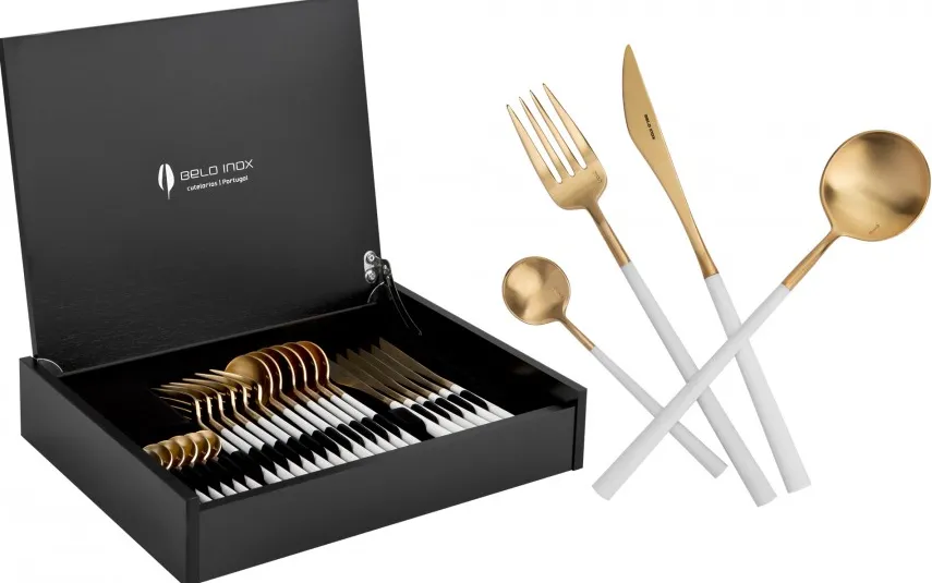 Belo Inox Sztućce Neo White Gold 6/24 Discount