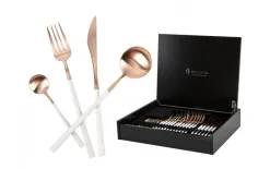 Belo Inox Sztućce Neo White Rose Gold 6/24 Best