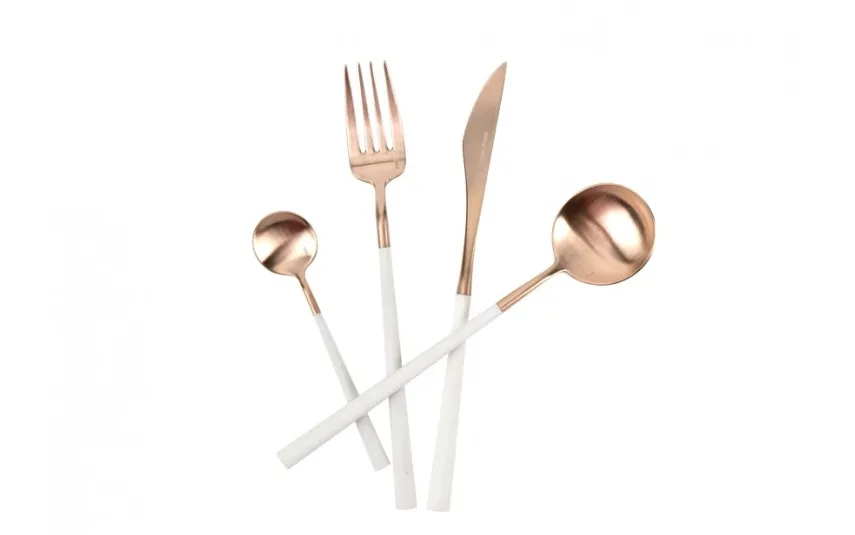 Belo Inox Sztućce Neo White Rose Gold 6/24 Best
