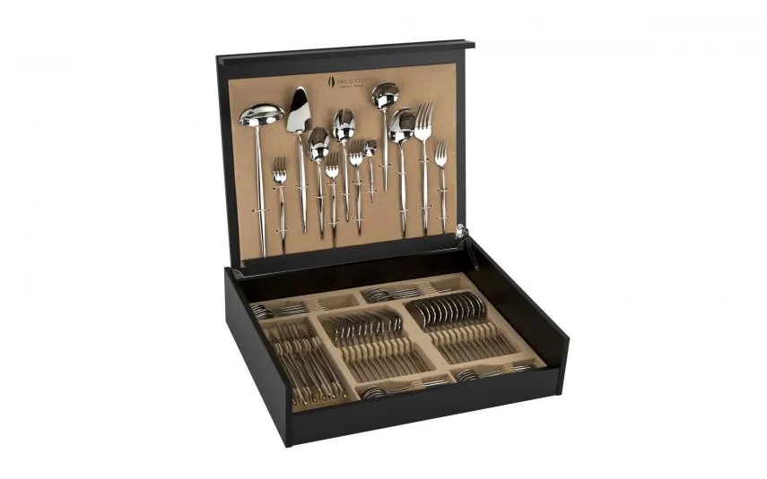 Belo Inox Sztućce Spirit 12/72 w kasecie drewnianej Fashion