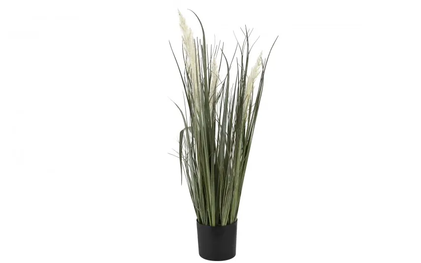 Mondex Sztuczna trawa pampasowa biała w donicy 75 cm Clearance