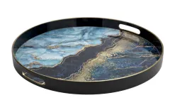 Art-Pol Taca dekoracyjna 46 cm czarno - złota Tulum 135948 Sale