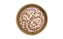 MPLCo Taca dekoracyjna rattanowa 30cm Natural brązowa okrągła Outlet