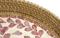 MPLCo Taca dekoracyjna rattanowa 30cm Natural brązowa okrągła Outlet