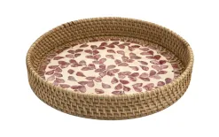 MPLCo Taca dekoracyjna rattanowa 30cm Natural brązowa okrągła Outlet