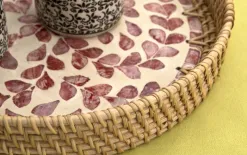 MPLCo Taca dekoracyjna rattanowa 30cm Natural brązowa okrągła Outlet