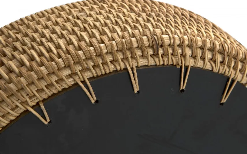 MPLCo Taca dekoracyjna rattanowa 30cm Natural niebieska okragła Sale
