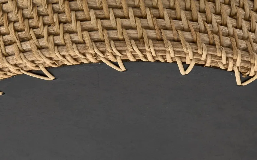 MPLCo Taca dekoracyjna rattanowa 30cm Natural brązowa okrągła Outlet