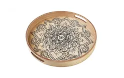 Mondex Taca okrągła 35x35x4cm Mandala Outlet