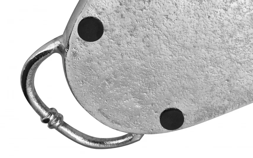 Dekor Pap Taca ozdobna patera metalowa z uchwytem srebrna 43 cm Discount